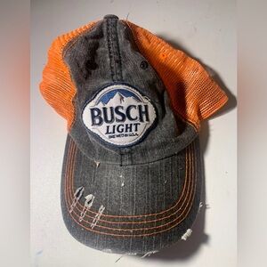Busch Light Gray‎ and Orange Trucker Hat